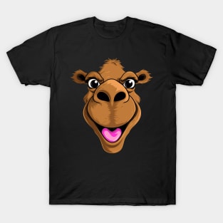 Cartoon Camel Face Cute and Funny Animals T-Shirt